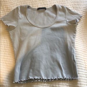 BRANDY adorable blue ruffled crop top